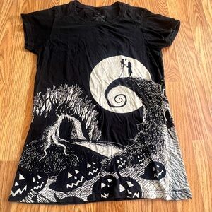 Nightmare Before Christmas Black Jack & Sally Graveyard Rare Tee women’s medium